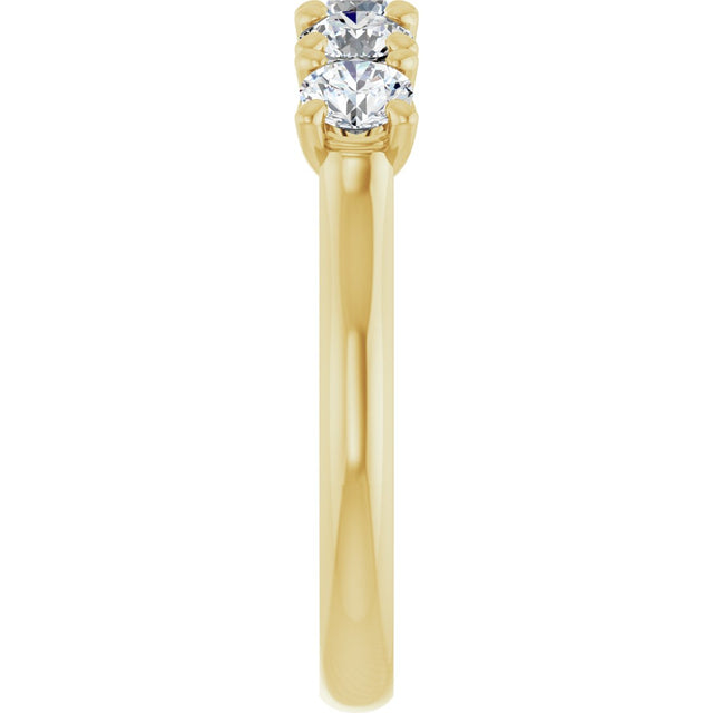 10K Gold Round Lab-Grown Diamond Five-Stone Anniversary Band – 1–2 1/2 CTW - Yellow Gold - view 4