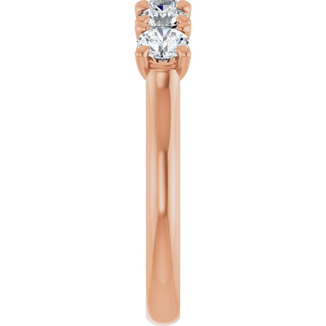 10K Gold Round Lab-Grown Diamond Five-Stone Anniversary Band – 1–2 1/2 CTW - Rose Gold - view 4
