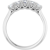 Platinum Round Lab-Grown Diamond Five-Stone Anniversary Band – 1/3–4 CTW - view 2
