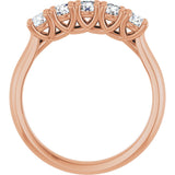 10K Gold Round Lab-Grown Diamond Five-Stone Anniversary Band – 1/6–3/4 CTW - Rose Gold - view 2