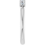 10K Gold Round Natural Diamond Five-Stone Anniversary Band – 1/3–3/4 CTW - White Gold - view 4