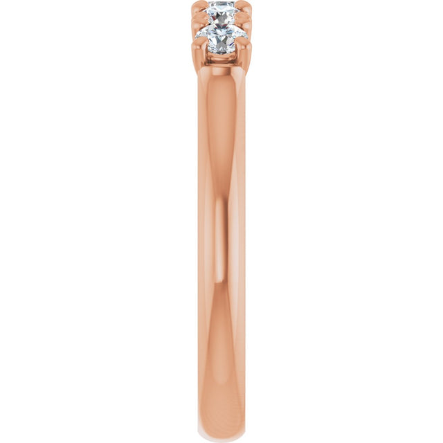 10K Gold Round Lab-Grown Diamond Five-Stone Anniversary Band – 1/6–3/4 CTW - Rose Gold - view 4