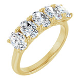 10K Gold Oval Natural Diamond Five-Stone Anniversary Band – 1 3/8–5 CTW - Yellow Gold