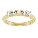 10K Gold Round Lab-Grown Diamond Five-Stone Anniversary Band – 1/6–3/4 CTW - Yellow Gold - view 3