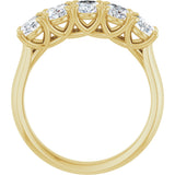 10K Gold Oval Natural Diamond Five-Stone Anniversary Band – 1 3/8–5 CTW - Yellow Gold - view 2