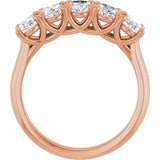 10K Gold Oval Natural Diamond Five-Stone Anniversary Band – 1 3/8–5 CTW - Rose Gold - view 2