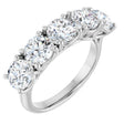 Platinum Round Natural Diamond Five-Stone Anniversary Band – 5.5 mm Stones