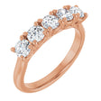 14K Gold Round Natural Diamond Five-Stone Anniversary Band – 3.8 mm Stones - Rose Gold