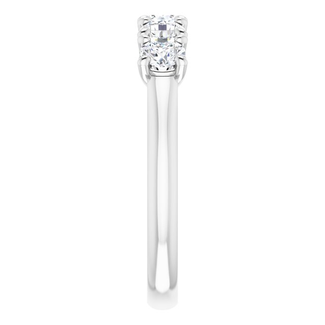 10K Gold Round Natural Diamond Five-Stone Anniversary Band – 1–2 5/8 CTW - White Gold - view 4