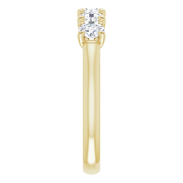 10K Gold Round Natural Diamond Five-Stone Anniversary Band – 1–2 5/8 CTW - Yellow Gold - view 4