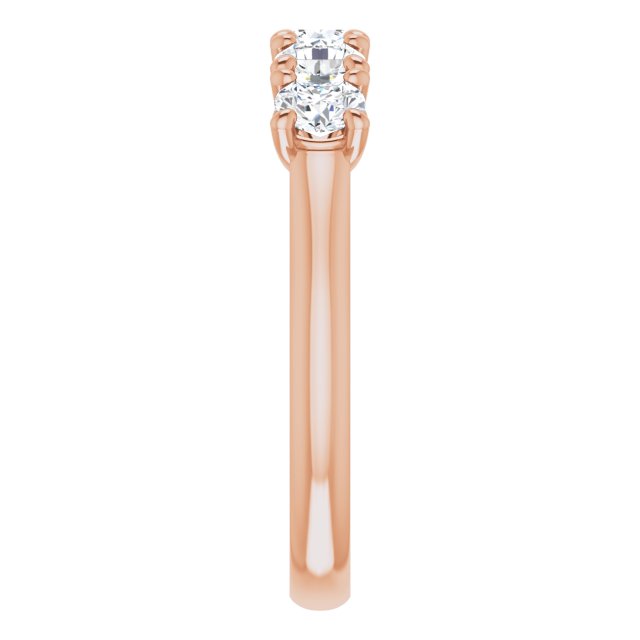 10K Gold Round Natural Diamond Five-Stone Anniversary Band – 1–2 5/8 CTW - Rose Gold - view 4