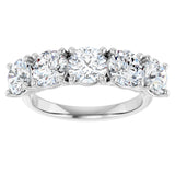 10K Gold Round Lab-Grown Diamond Five-Stone Anniversary Band – 2 5/8–4 CTW - White Gold - view 3