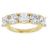 10K Gold Round Lab-Grown Diamond Five-Stone Anniversary Band – 2 5/8–4 CTW - Yellow Gold - view 3