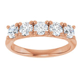 10K Gold Round Natural Diamond Five-Stone Anniversary Band – 1–2 5/8 CTW - Rose Gold - view 3