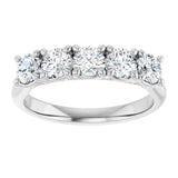 Platinum Round Lab-Grown Diamond Five-Stone Anniversary Band – 1/3–4 CTW - view 3