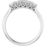 10K Gold Round Lab-Grown Diamond Five-Stone Anniversary Band – 1/6–3/4 CTW - White Gold - view 2
