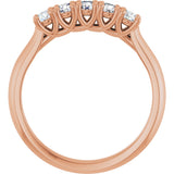 10K Gold Round Lab-Grown Diamond Five-Stone Anniversary Band – 1/6–3/4 CTW - Rose Gold - view 2