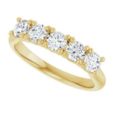 10K Gold Round Lab-Grown Diamond Five-Stone Anniversary Band – 1/6–3/4 CTW - Yellow Gold - view 5