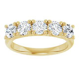 10K Gold Round Natural Diamond Five-Stone Anniversary Band – 1–2 5/8 CTW - Yellow Gold - view 3
