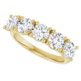 10K Gold Round Lab-Grown Diamond Five-Stone Anniversary Band – 1–2 1/2 CTW - Yellow Gold - view 5