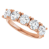 10K Gold Round Lab-Grown Diamond Five-Stone Anniversary Band – 1–2 1/2 CTW - Rose Gold - view 5
