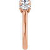10K Gold Oval Lab-Grown Diamond Five-Stone Anniversary Band – 1–5 CTW - Rose Gold - view 4