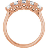 10K Gold Round Lab-Grown Diamond Five-Stone Anniversary Band – 1–2 1/2 CTW - Rose Gold - view 2