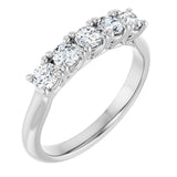 Platinum Round Lab-Grown Diamond Five-Stone Anniversary Band – 1/3–4 CTW