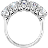 10K Gold Round Lab-Grown Diamond Five-Stone Anniversary Band – 2 5/8–4 CTW - White Gold - view 2
