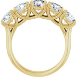 10K Gold Round Natural Diamond Five-Stone Anniversary Band – 3 1/6–4 1/4 CTW - Yellow Gold - view 2