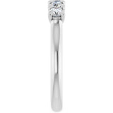 10K Gold Round Lab-Grown Diamond Five-Stone Anniversary Band – 1/6–3/4 CTW - White Gold - view 4