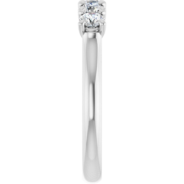 10K Gold Round Lab-Grown Diamond Five-Stone Anniversary Band – 1/6–3/4 CTW - White Gold - view 4