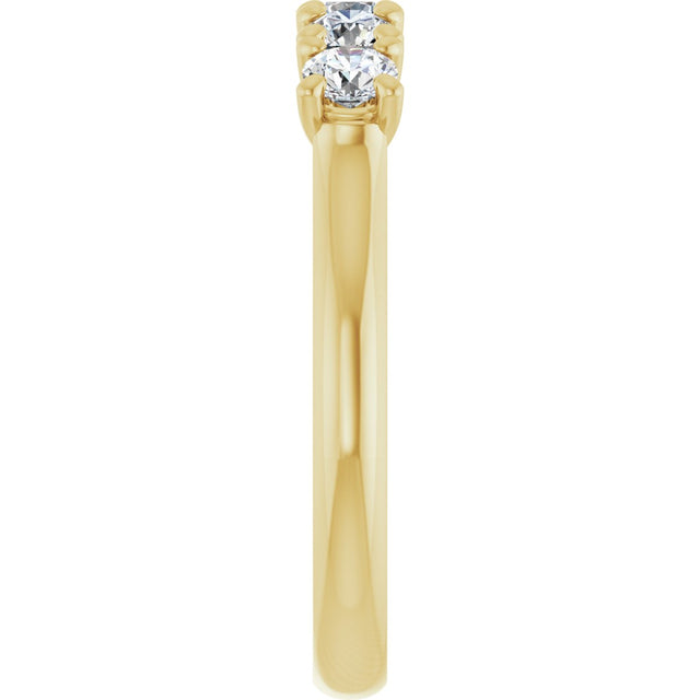 10K Gold Round Lab-Grown Diamond Five-Stone Anniversary Band – 1/6–3/4 CTW - Yellow Gold - view 4