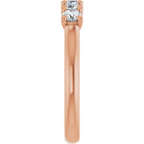 10K Gold Round Lab-Grown Diamond Five-Stone Anniversary Band – 1/6–3/4 CTW - Rose Gold - view 4