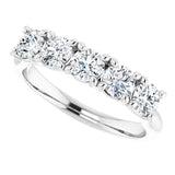 10K Gold Round Natural Diamond Five-Stone Anniversary Band – 1–2 5/8 CTW - White Gold - view 5