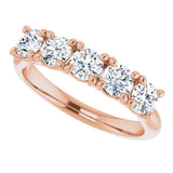 10K Gold Round Lab-Grown Diamond Five-Stone Anniversary Band – 1–2 1/2 CTW - Rose Gold - view 5