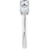 10K Gold Round Natural Diamond Five-Stone Anniversary Band – 1–2 5/8 CTW - White Gold - view 4