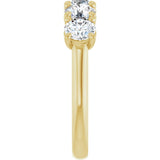 10K Gold Round Natural Diamond Five-Stone Anniversary Band – 1–2 5/8 CTW - Yellow Gold - view 4