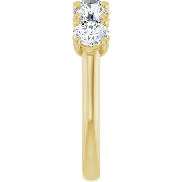 10K Gold Round Lab-Grown Diamond Five-Stone Anniversary Band – 1–2 1/2 CTW - Yellow Gold - view 4