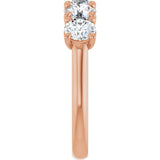 10K Gold Round Natural Diamond Five-Stone Anniversary Band – 1–2 5/8 CTW - Rose Gold - view 4