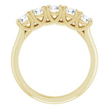 10K Gold Round Lab-Grown Diamond Five-Stone Anniversary Band – 1–2 1/2 CTW - Yellow Gold - view 2