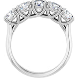 Platinum Round Natural Diamond Five-Stone Anniversary Band – 4.8 mm Stones - view 2