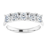 10K Gold Round Lab-Grown Diamond Five-Stone Anniversary Band – 1–2 1/2 CTW - White Gold - view 3