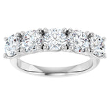 Platinum Round Natural Diamond Five-Stone Anniversary Band – 4.8 mm Stones - view 3