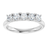 Platinum Round Lab-Grown Diamond Five-Stone Anniversary Band – 1/3–4 CTW - view 3