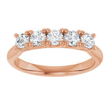 10K Gold Round Natural Diamond Five-Stone Anniversary Band – 1/3–3/4 CTW - Rose Gold - view 3