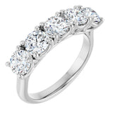 Platinum Round Lab-Grown Diamond Five-Stone Anniversary Band – 1/3–4 CTW