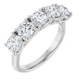 Platinum Round Natural Diamond Five-Stone Anniversary Band – 4.8 mm Stones
