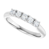 Platinum Round Lab-Grown Diamond Five-Stone Anniversary Band – 1/3–4 CTW - view 5