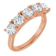 10K Gold Round Lab-Grown Diamond Five-Stone Anniversary Band – 1–2 1/2 CTW - Rose Gold